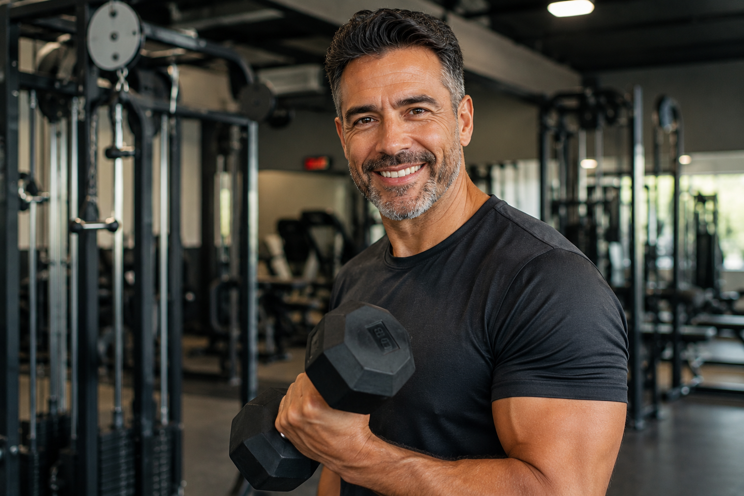 Man training over 40